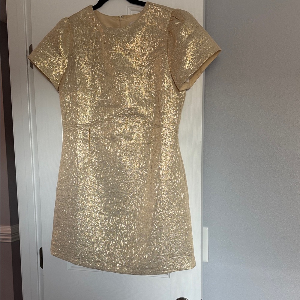 LOFT Metallic Short Sleeve Dress
